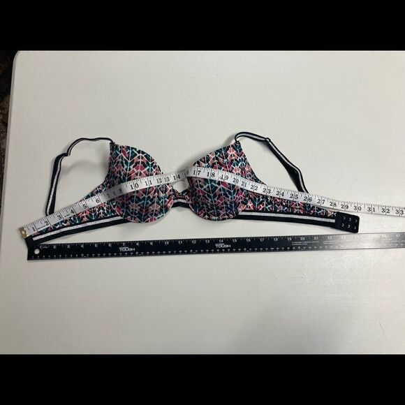JUST BE, Women’s Geometric Bra, 34B, Black,‎ Green, Peach, Pink, Silver. - Picture 12 of 14